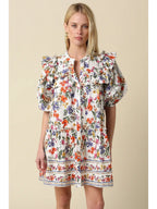 Elyse Floral Ruffle Yoke Mini Dress