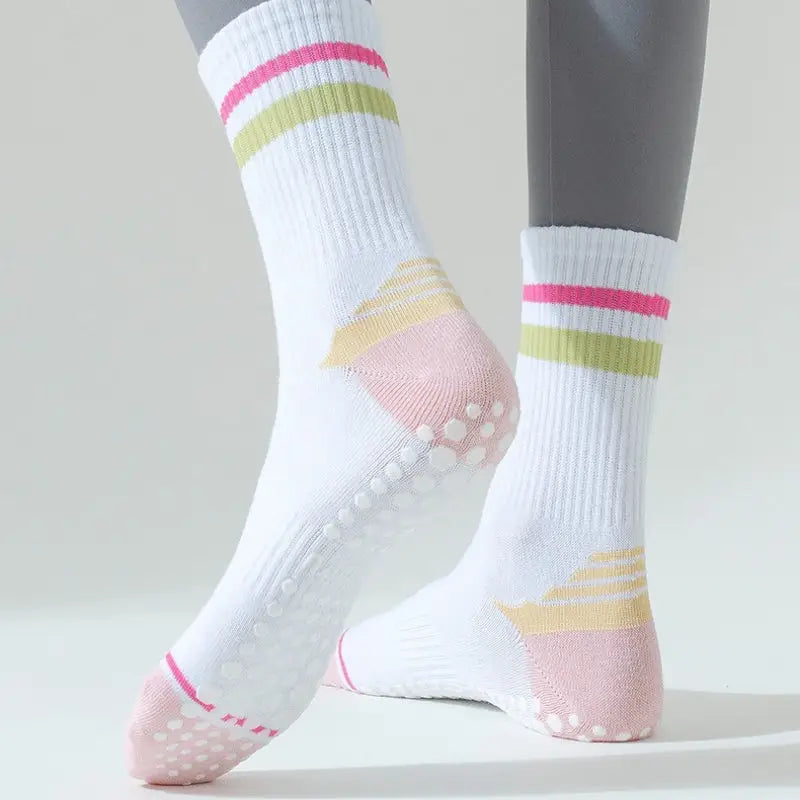 Pilates Striped Grip Socks