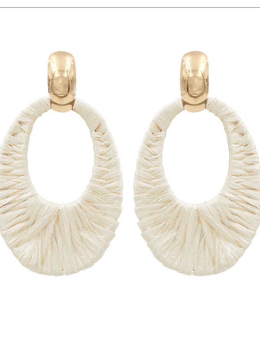 Raffia Oval Link Earring