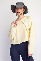 Mineral Washed Off Shoulder Boxy Top