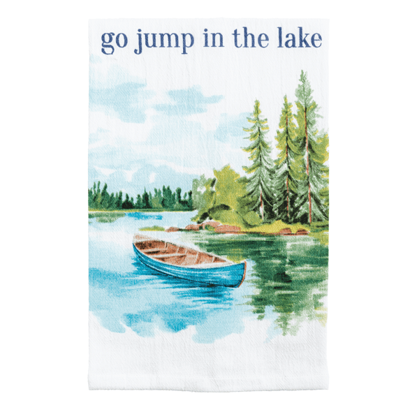 Jump In The Lake Printed Towel