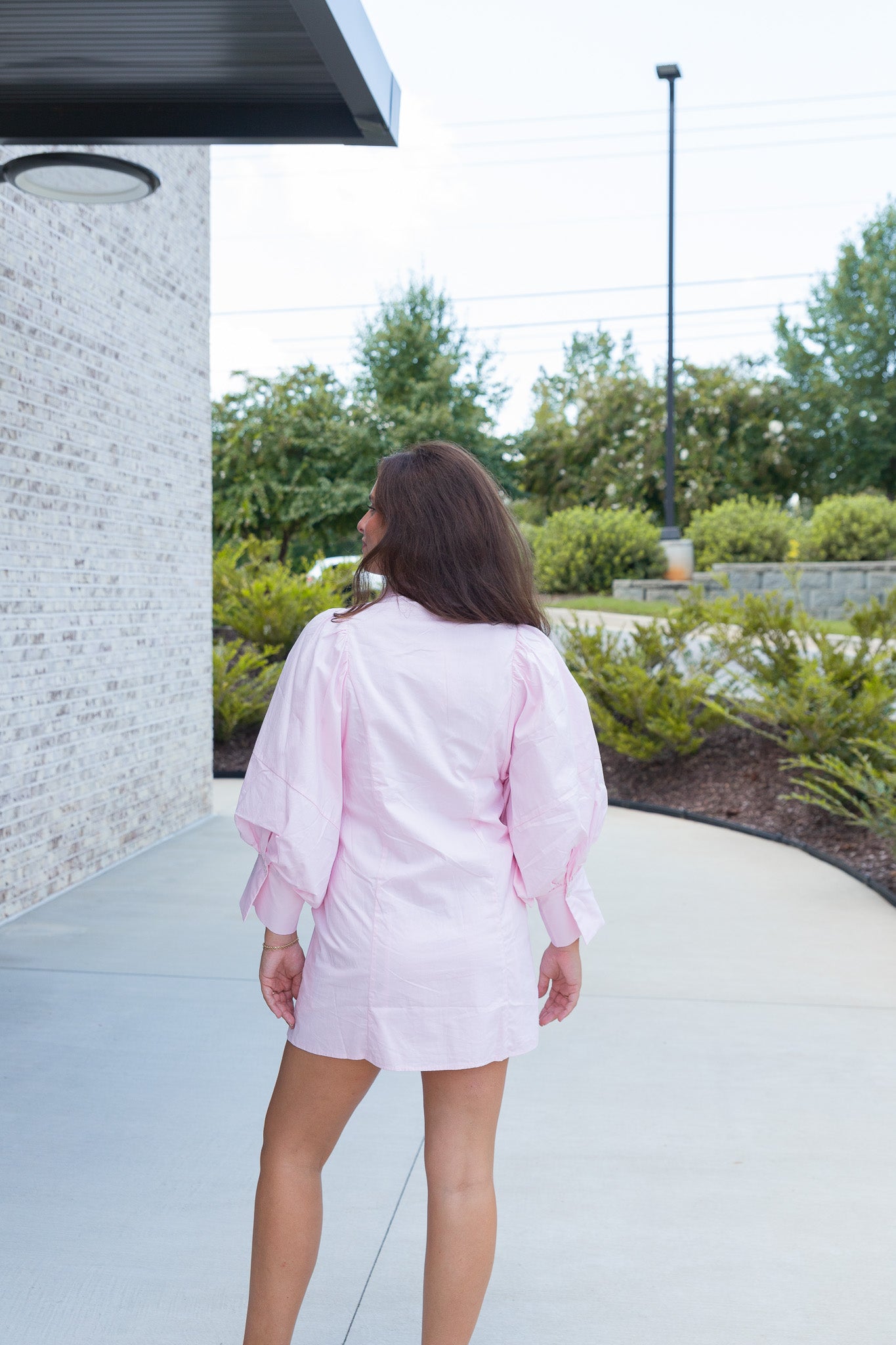 Elaine Statement Sleeve Mini Shirt Dress