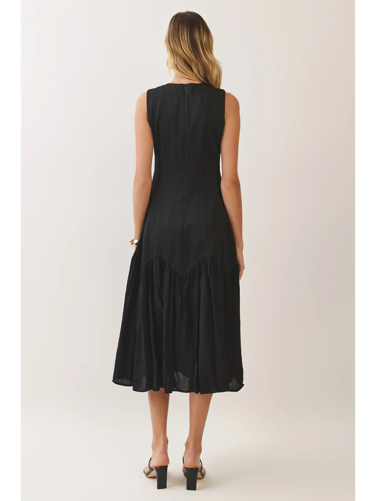Mya Drop Waist Sleeveless Midi Dress