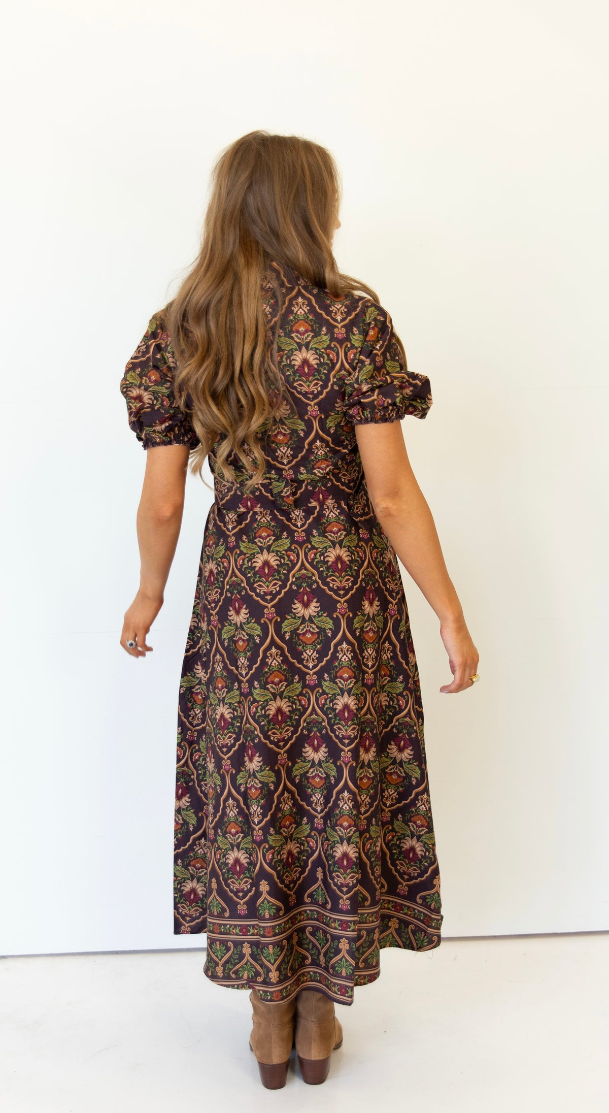 Lucy Puff Sleeve Midi Dress