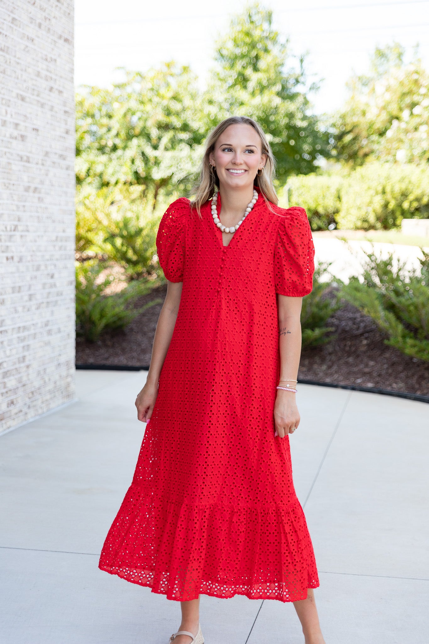 Holland Puff Sleeve Midi Dress