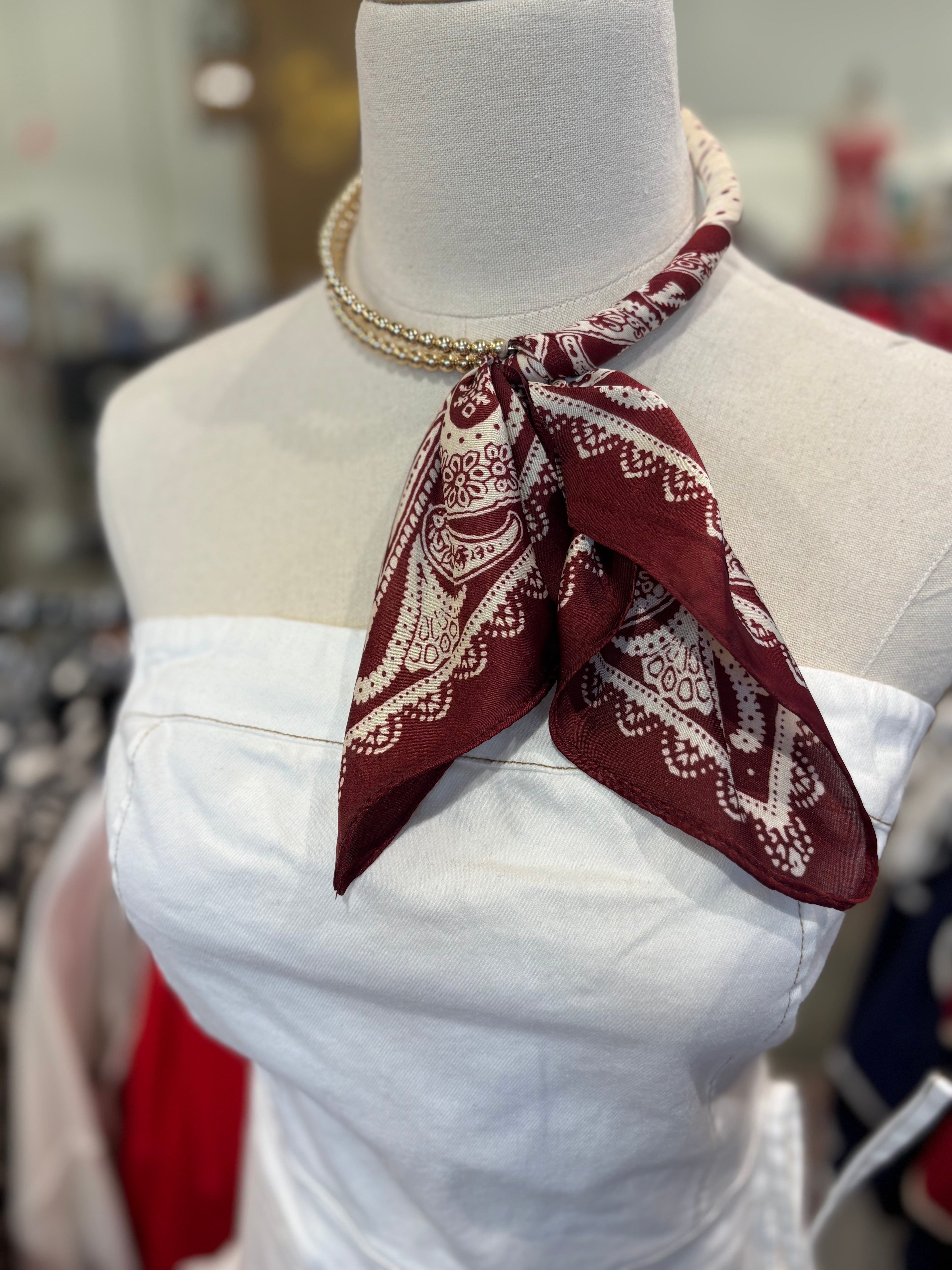 Silk Scarf Wrapped Collar Necklace