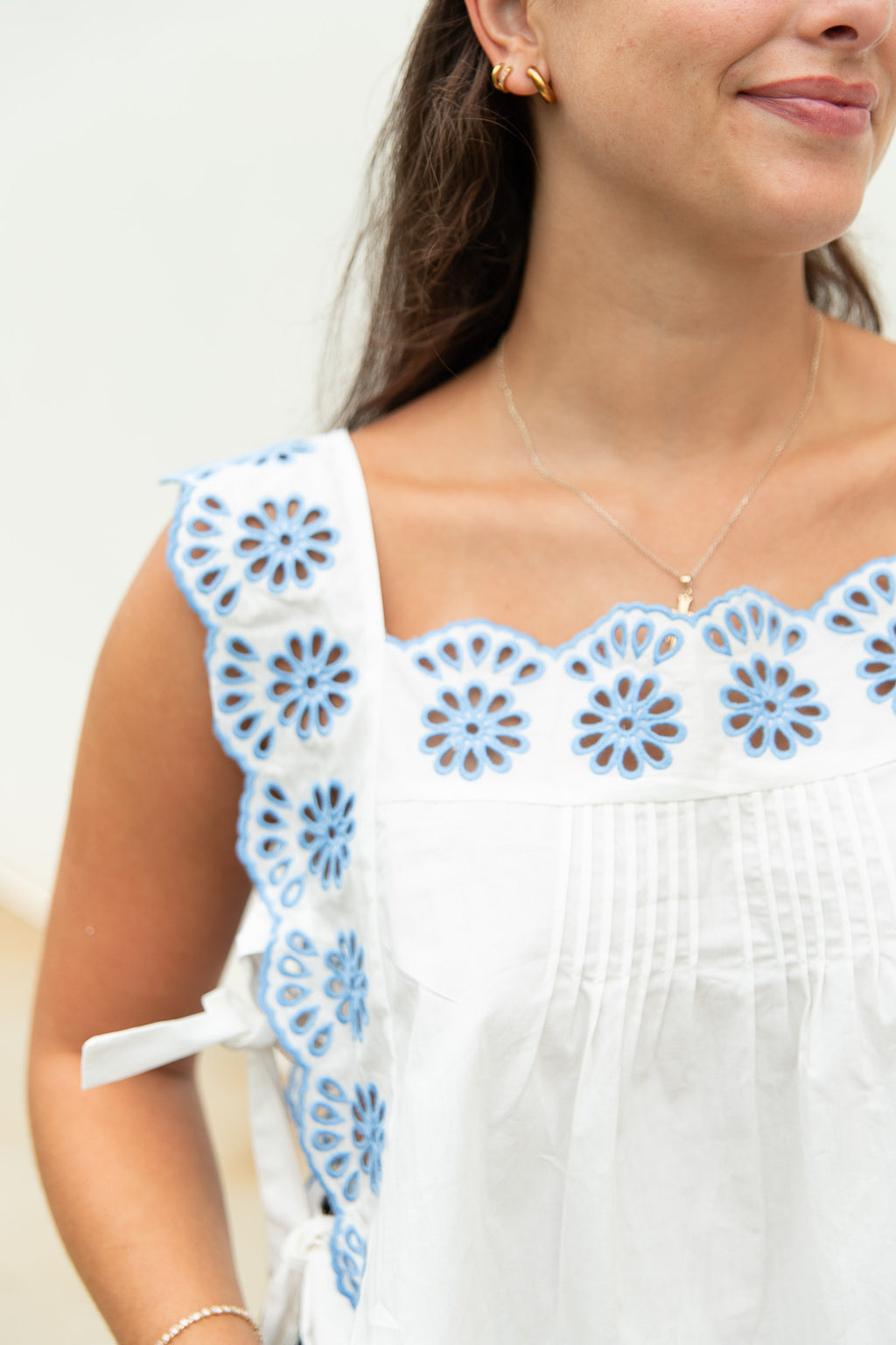 Elisa Eyelet Embroidered Top