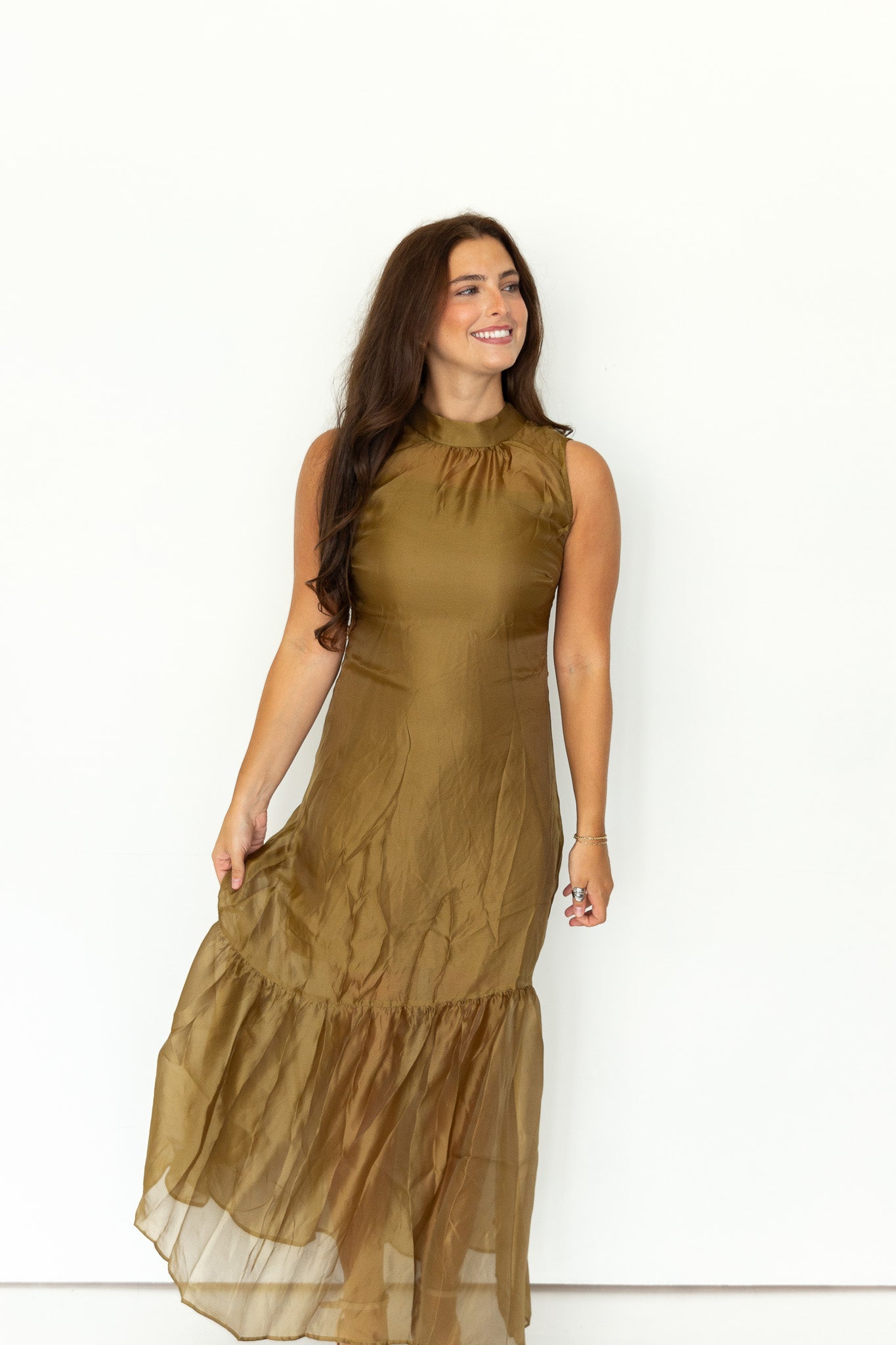Evie High Neck Sheer Maxi Dress