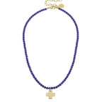 Gold Cross Beaded Necklace