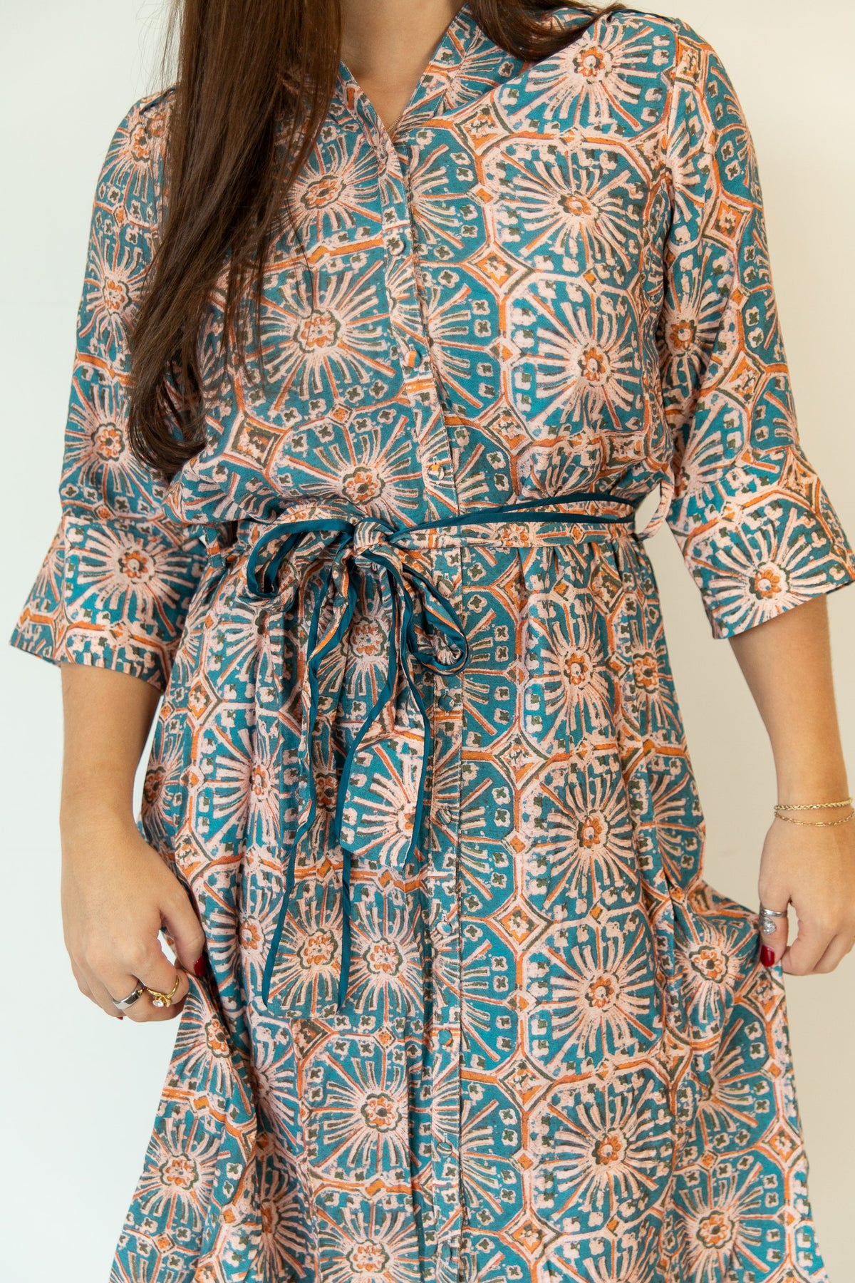 Lea Tie Waist Midi Dress