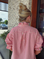 Pattern Play Ruffle Blouse