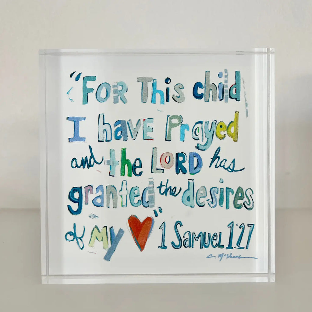 "1 Samuel 1:27 Verse" Acrylic Shelfie
