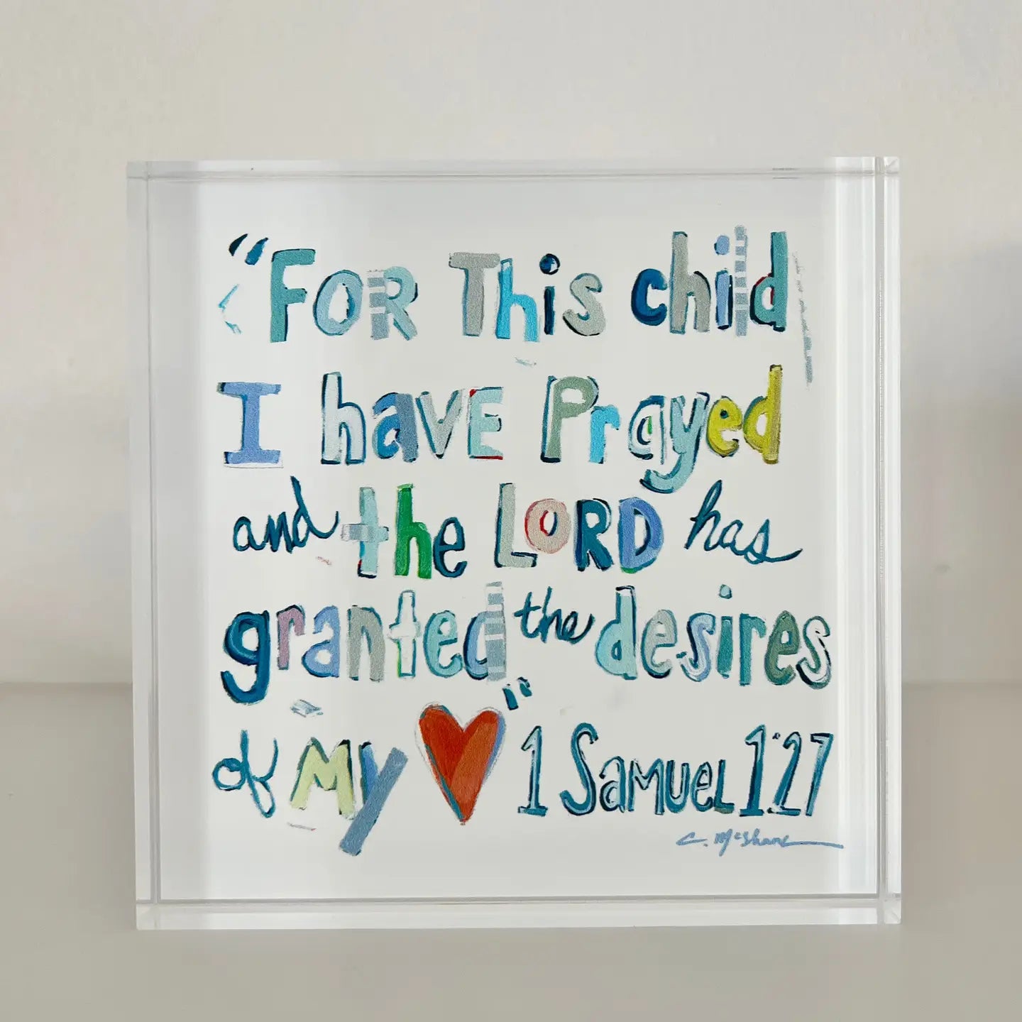 "1 Samuel 1:27 Verse" Acrylic Shelfie
