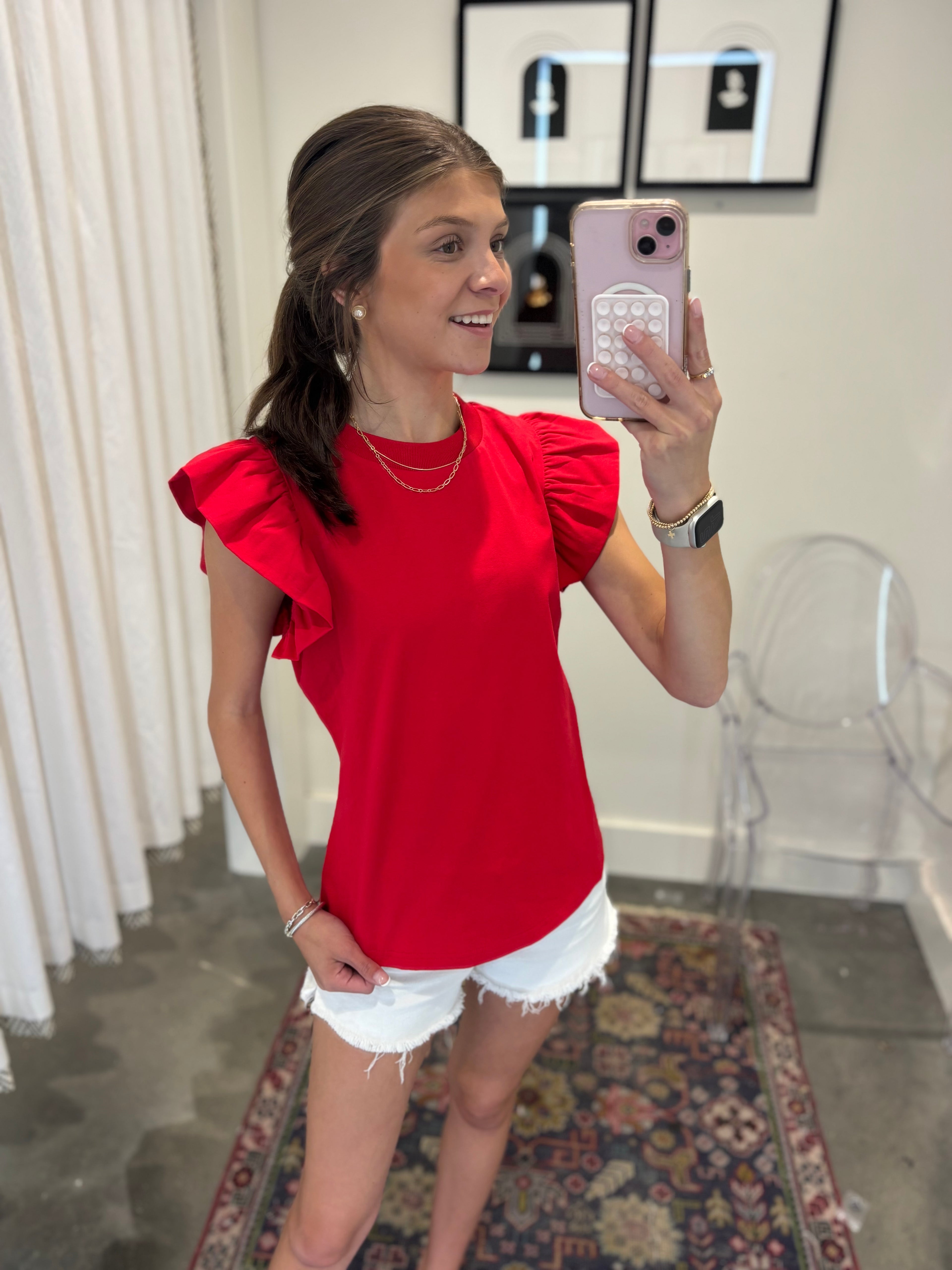 Elliana Flutter Sleeves Top