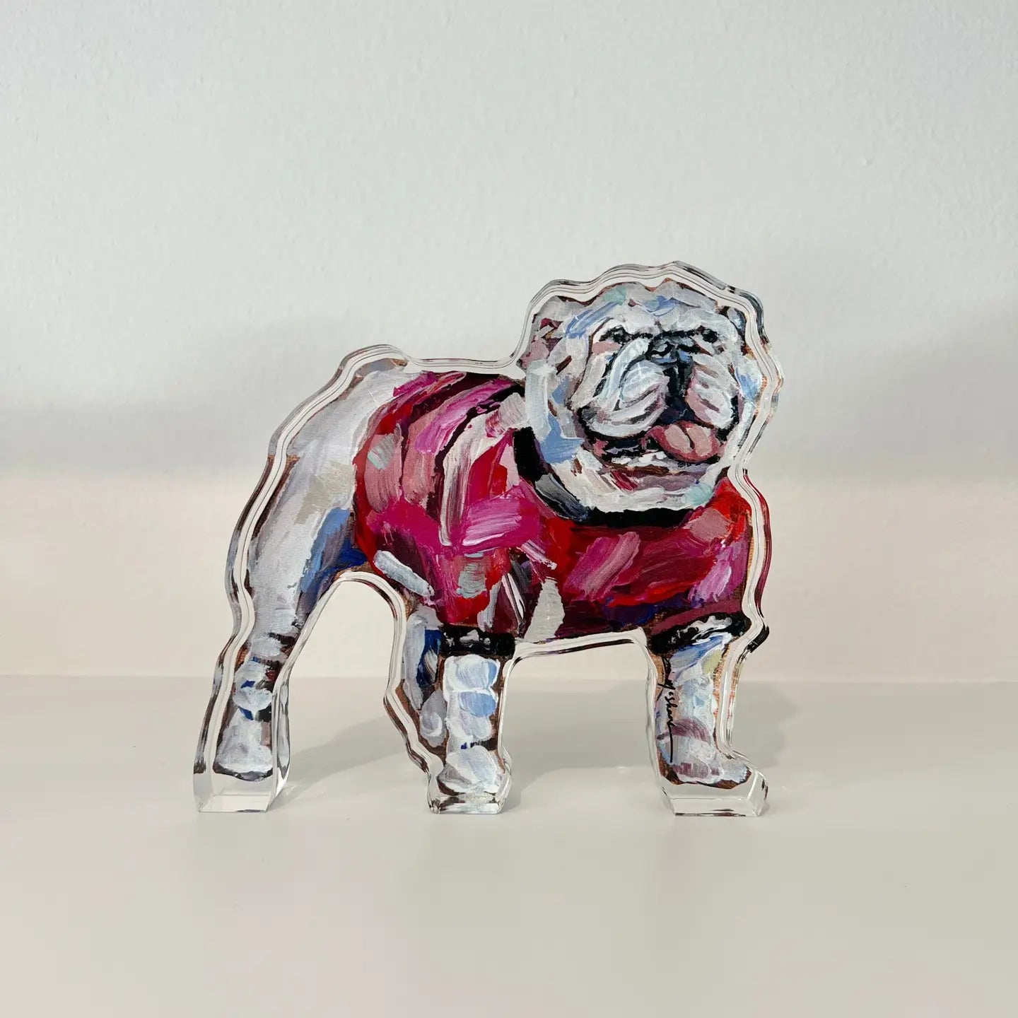 "Bulldog Red Shirt" Acrylic Shelfie
