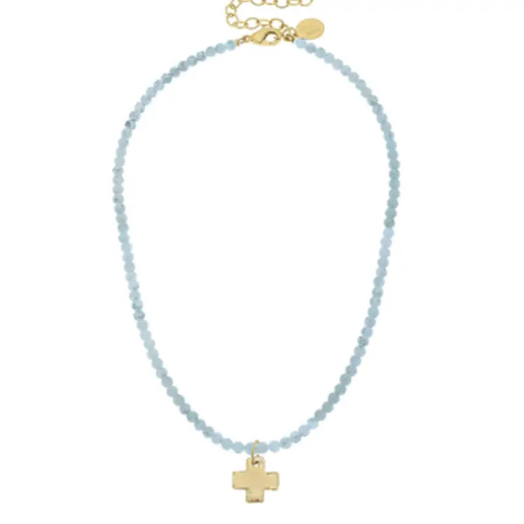Gold Cross Beaded Necklace