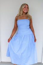 Jane Polka Dot Drop Waist Maxi Skirt