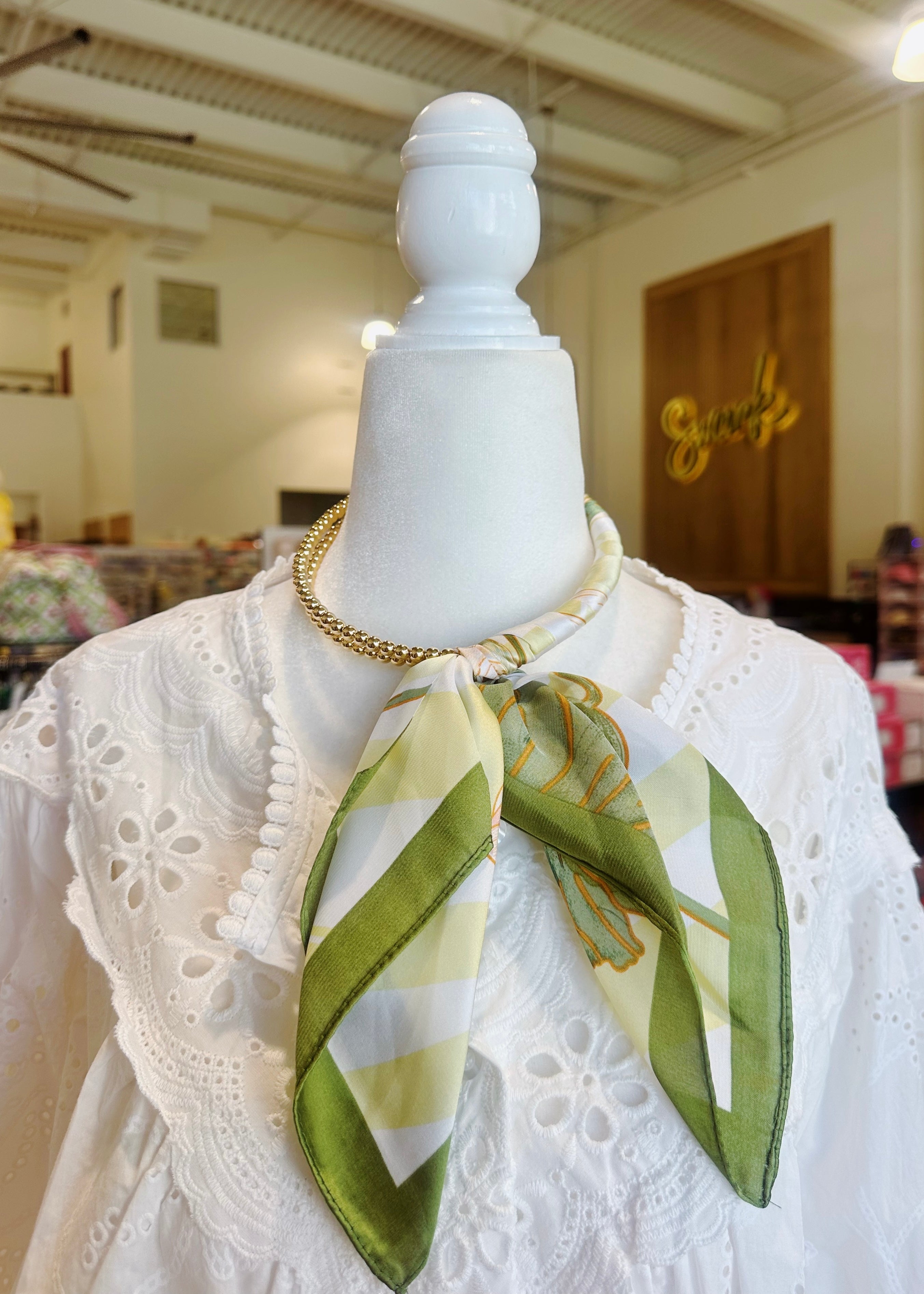 Silk Scarf Wrapped Collar Necklace