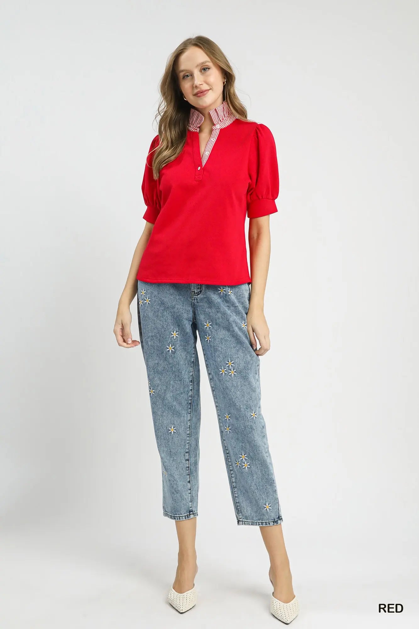 Sloan Ruffle Neck Blouse