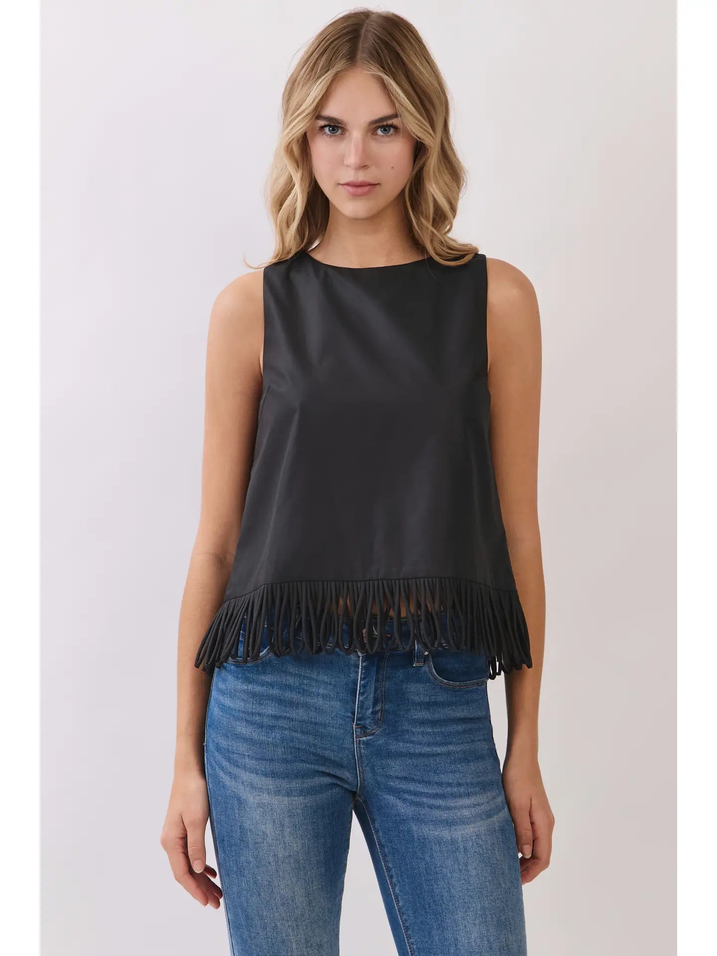 Adison Fringe Hem Sleeveless Top