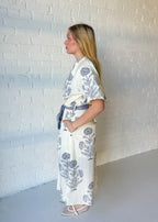Luna Bloom Belted Midi Dress