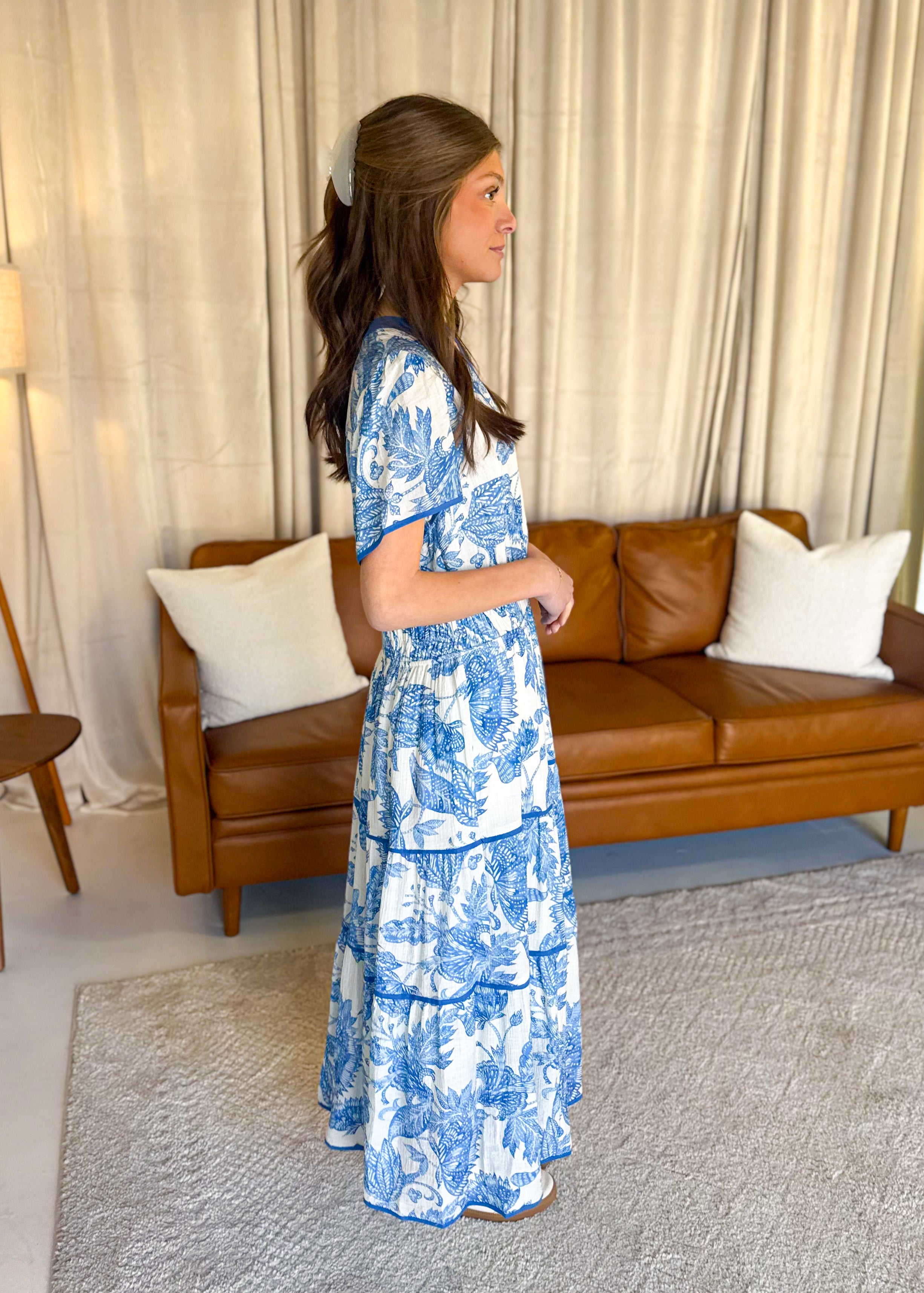 Josie Botanical Tiered Maxi Dress