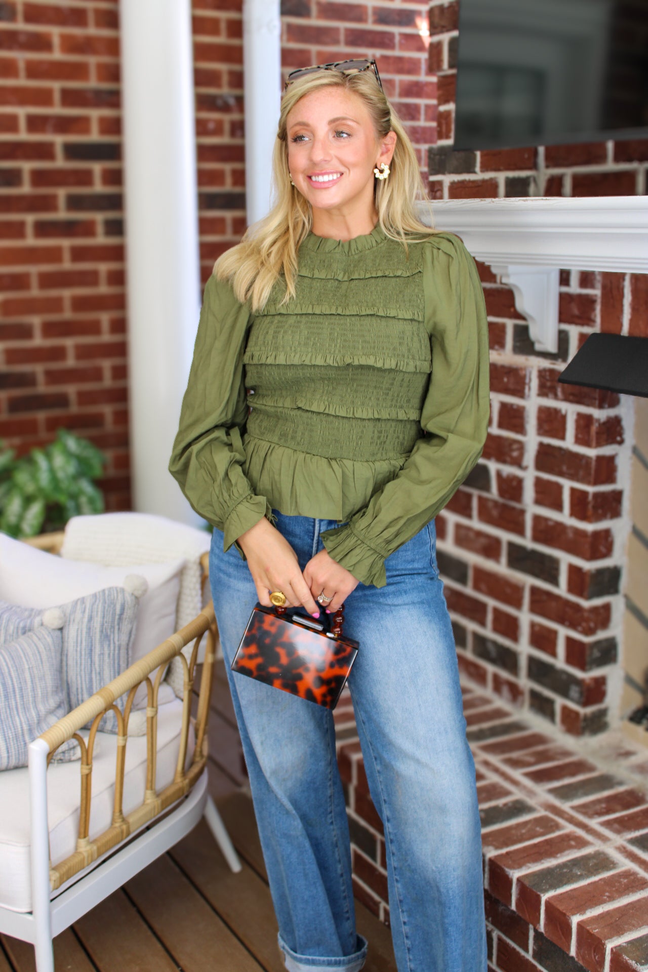 Lisa Smocked Ruffle Top