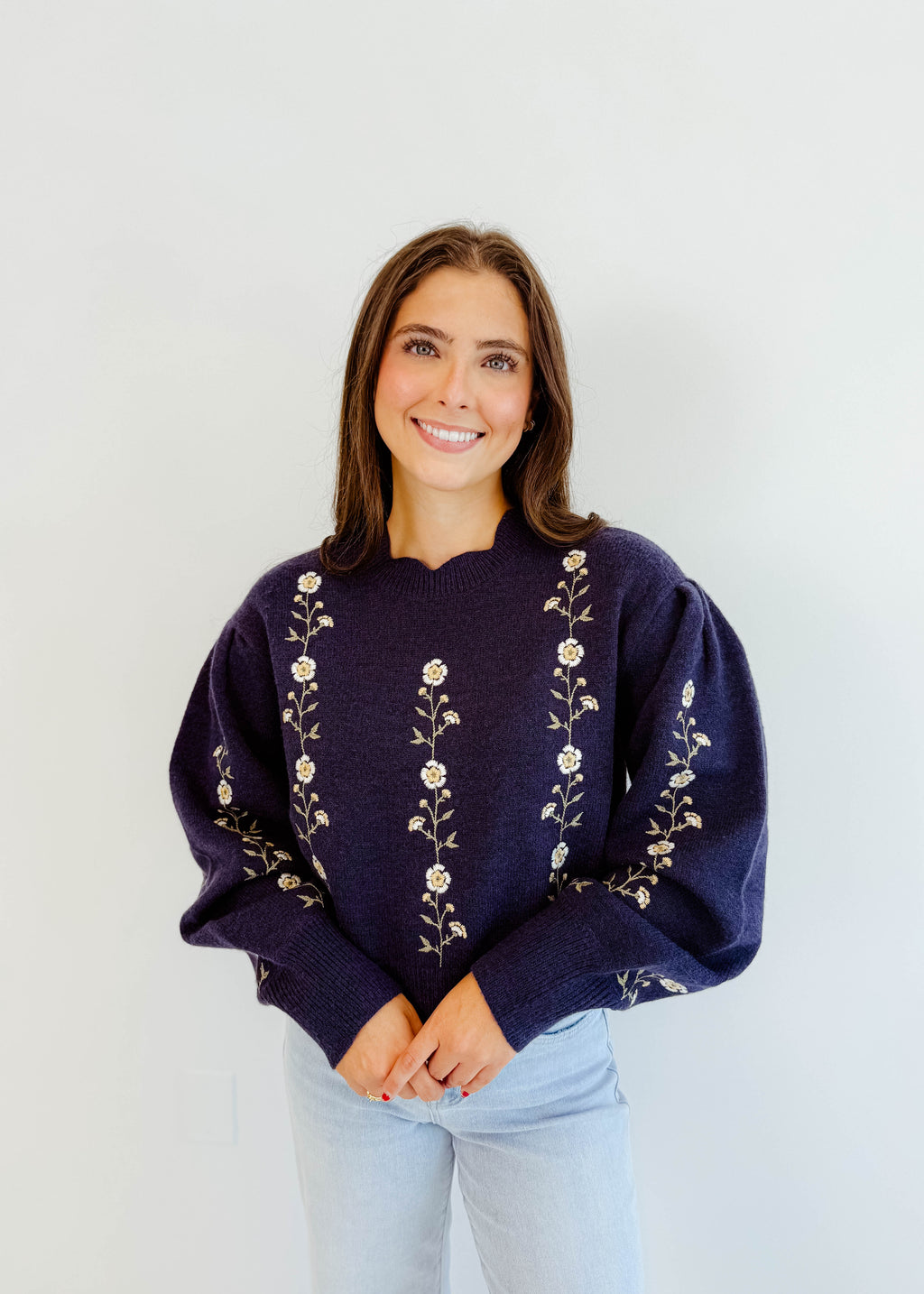 Lily Floral Embroidered Sweater