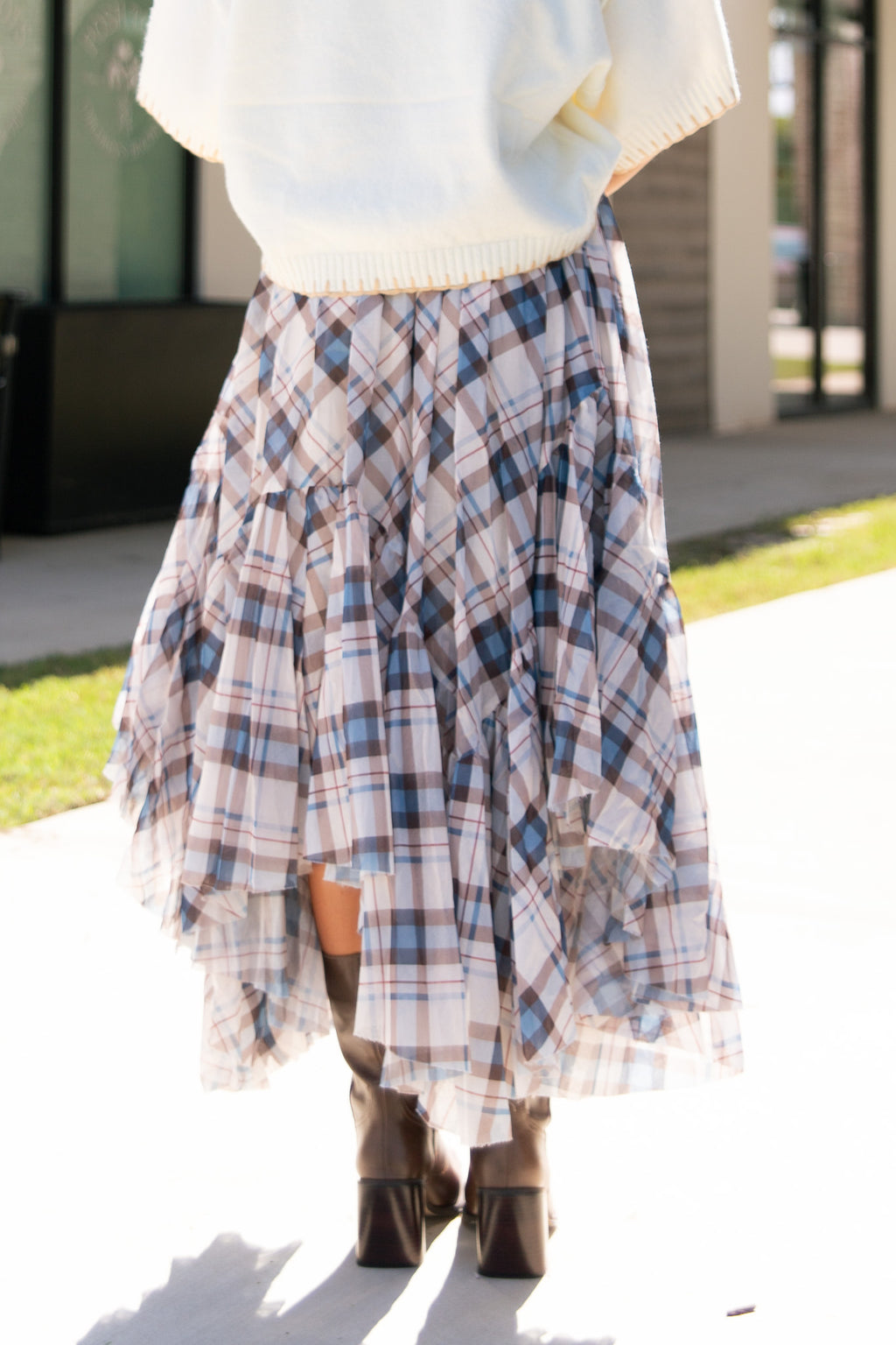Preslie Plaid Tiered Skirt