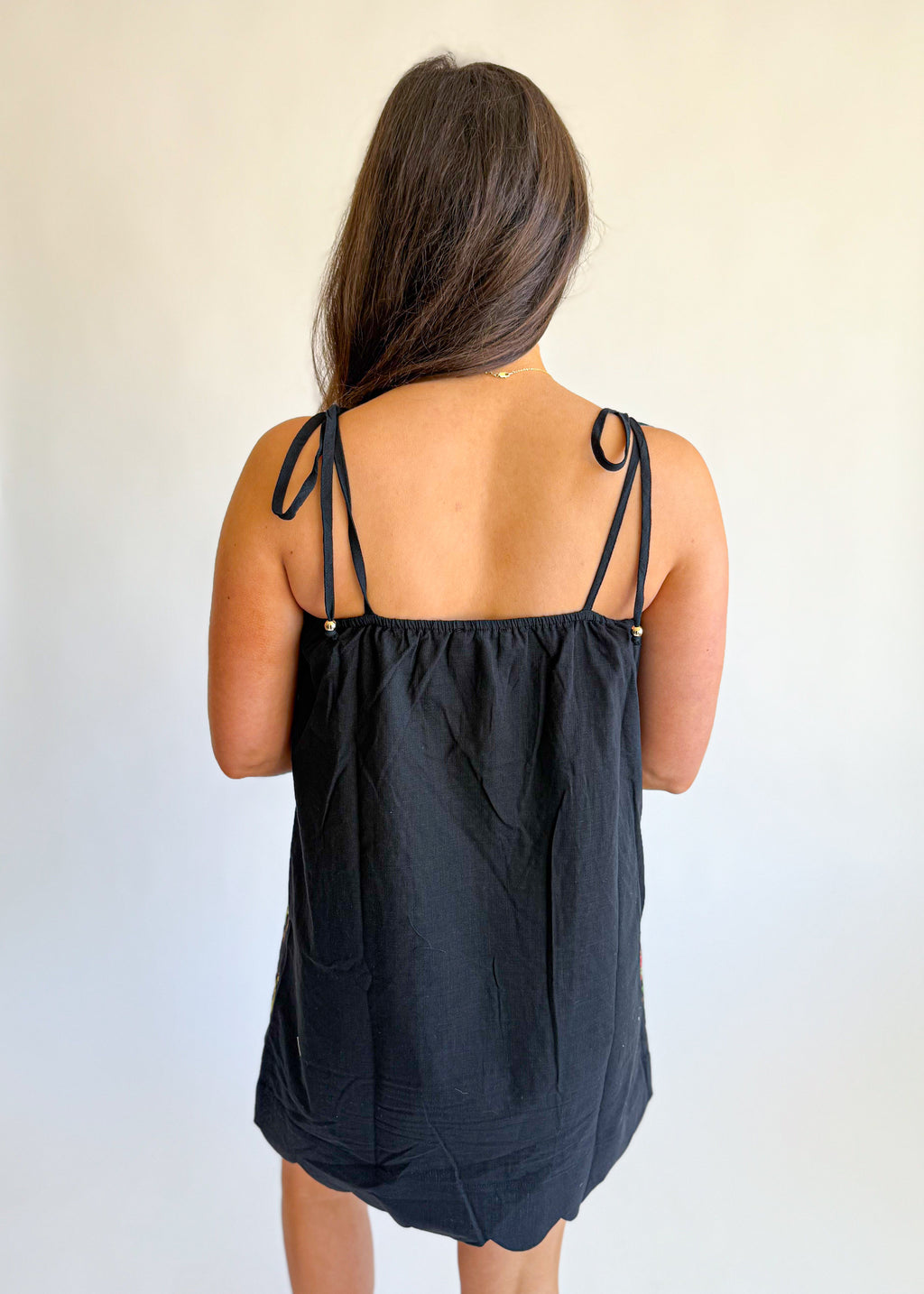 Printed Tie Strap Mini Dress