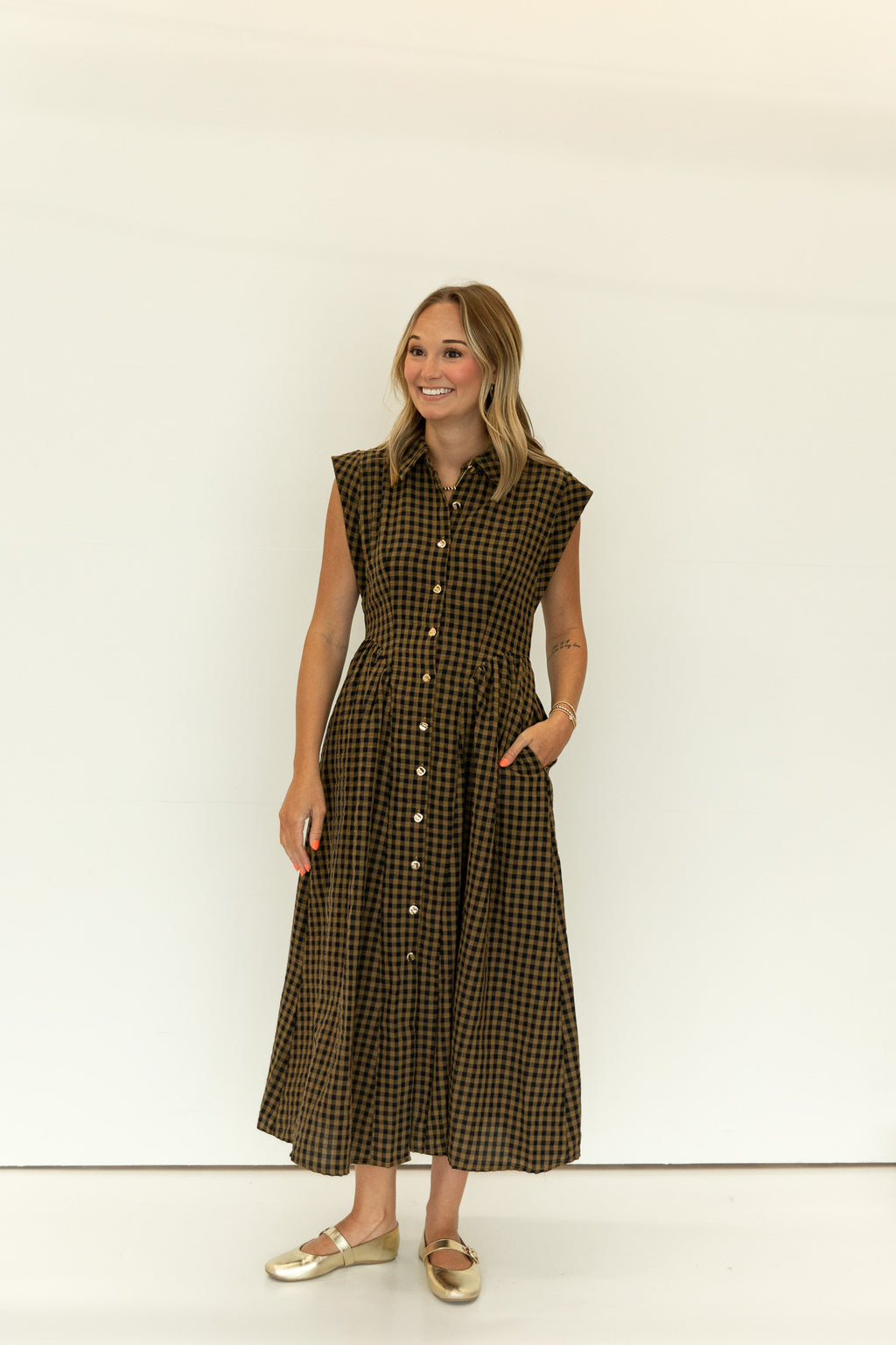 Vintage Charm Gingham Dress