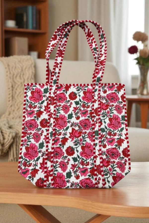 Poppy Lane Pink Floral Tote Bag