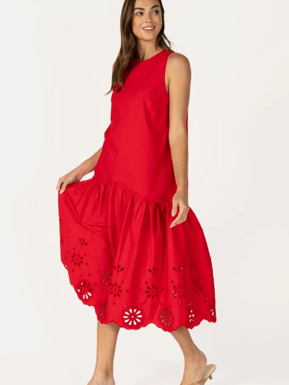 Valencia Eyelet Midi Dress