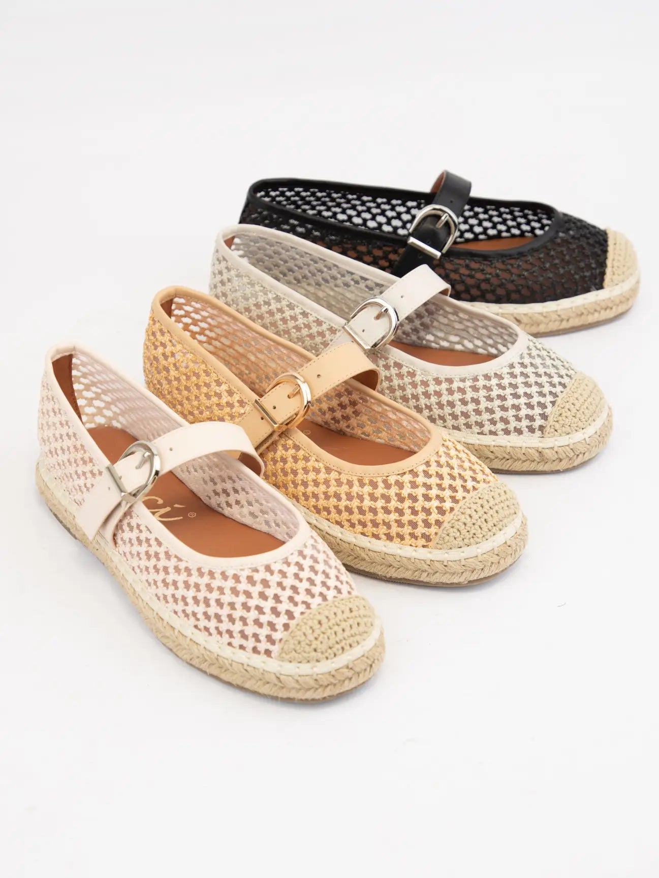 Cole Raffia Espadrilles Mary Jane Flats