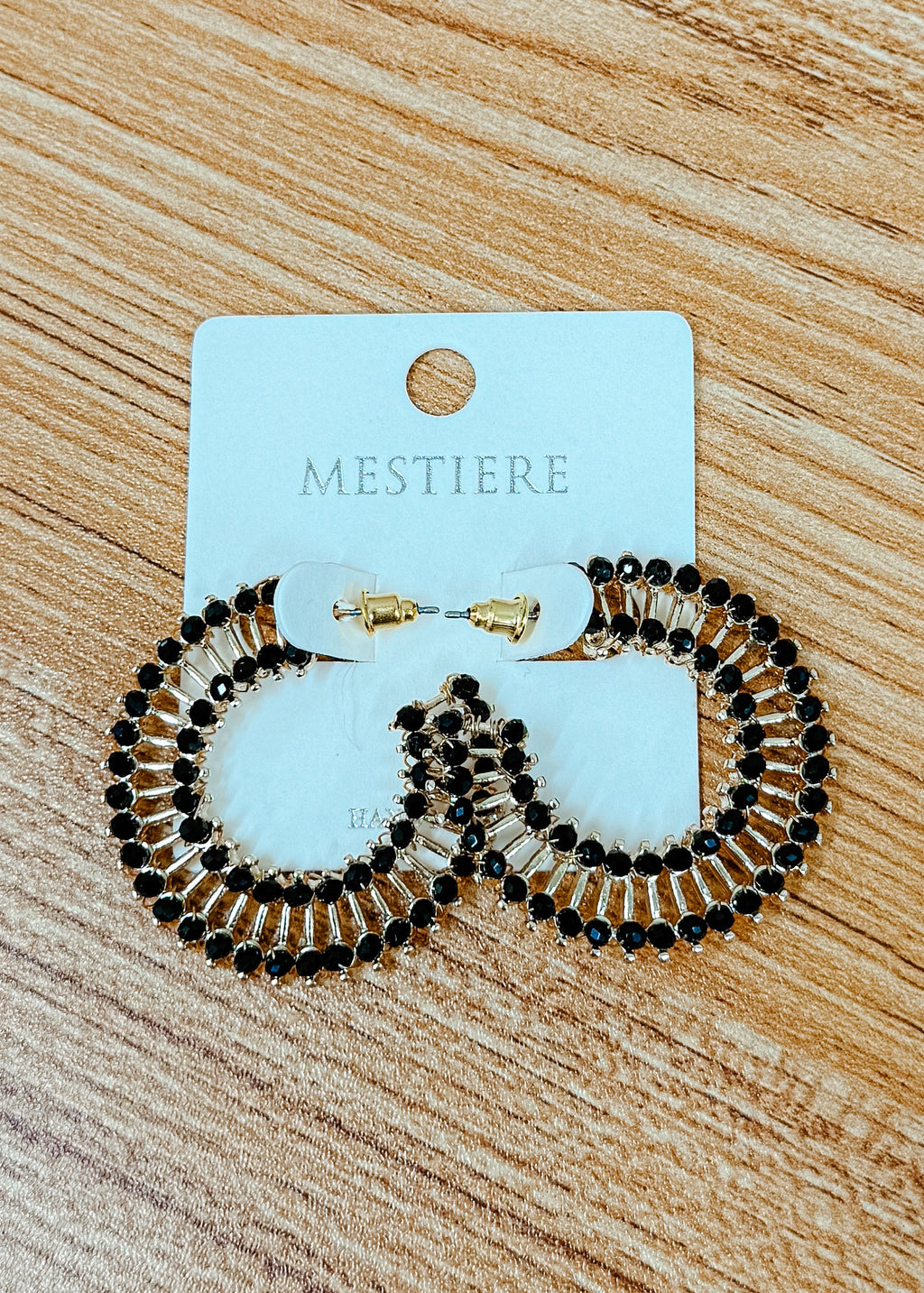 Beaded Bar Hoop Earring