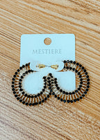 Beaded Bar Hoop Earring