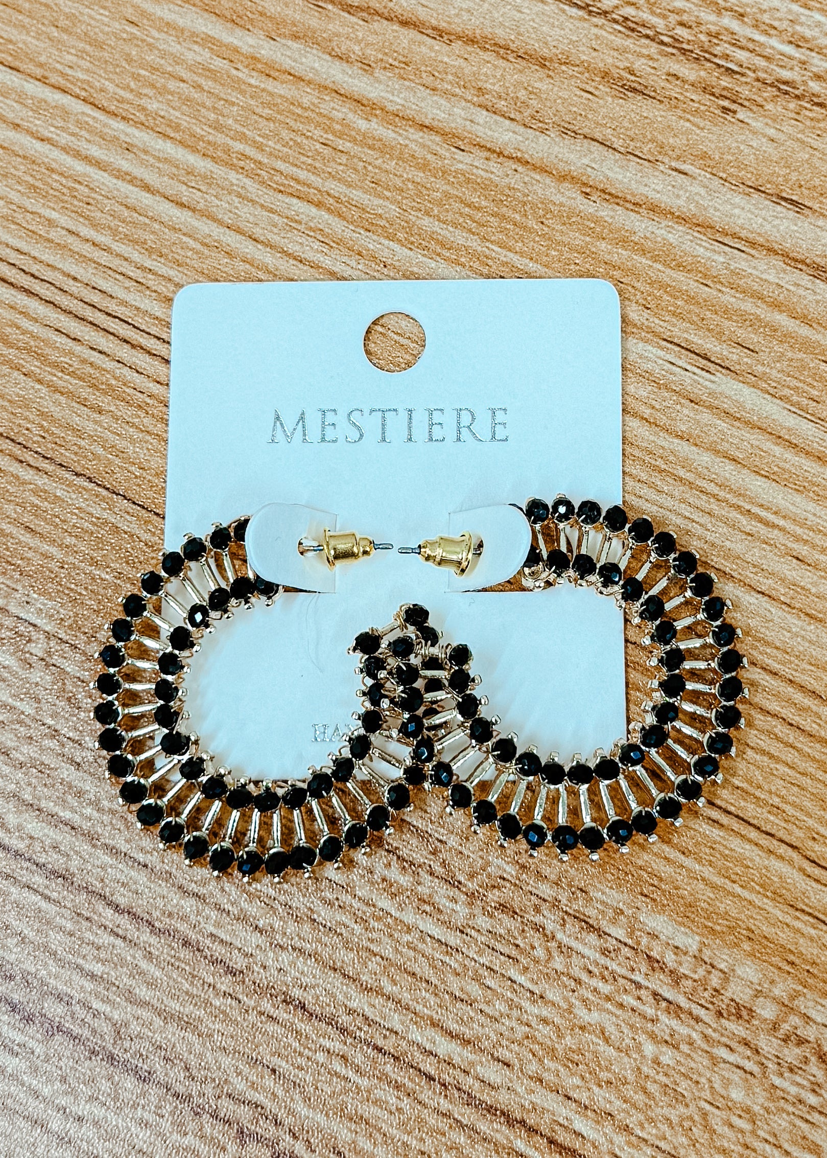 Beaded Bar Hoop Earring