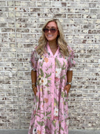 Eden Bloom Button Front Midi Dress