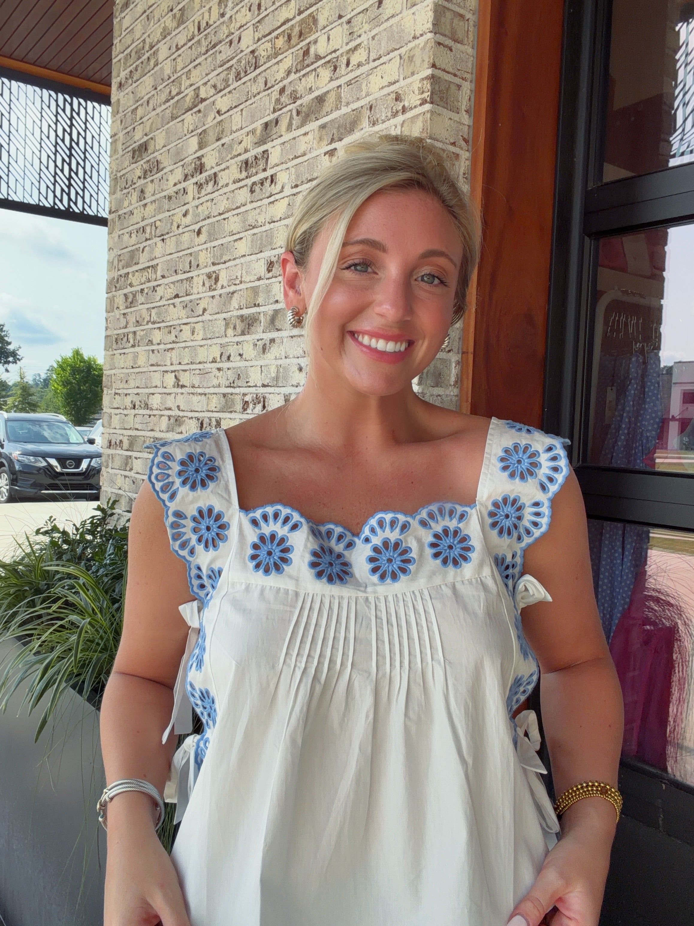 Elisa Eyelet Embroidered Top