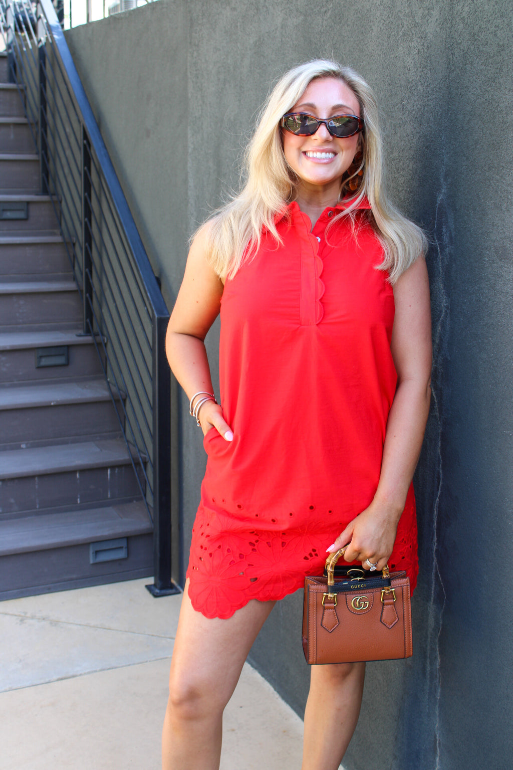 Scallop Mini Shirt Dress