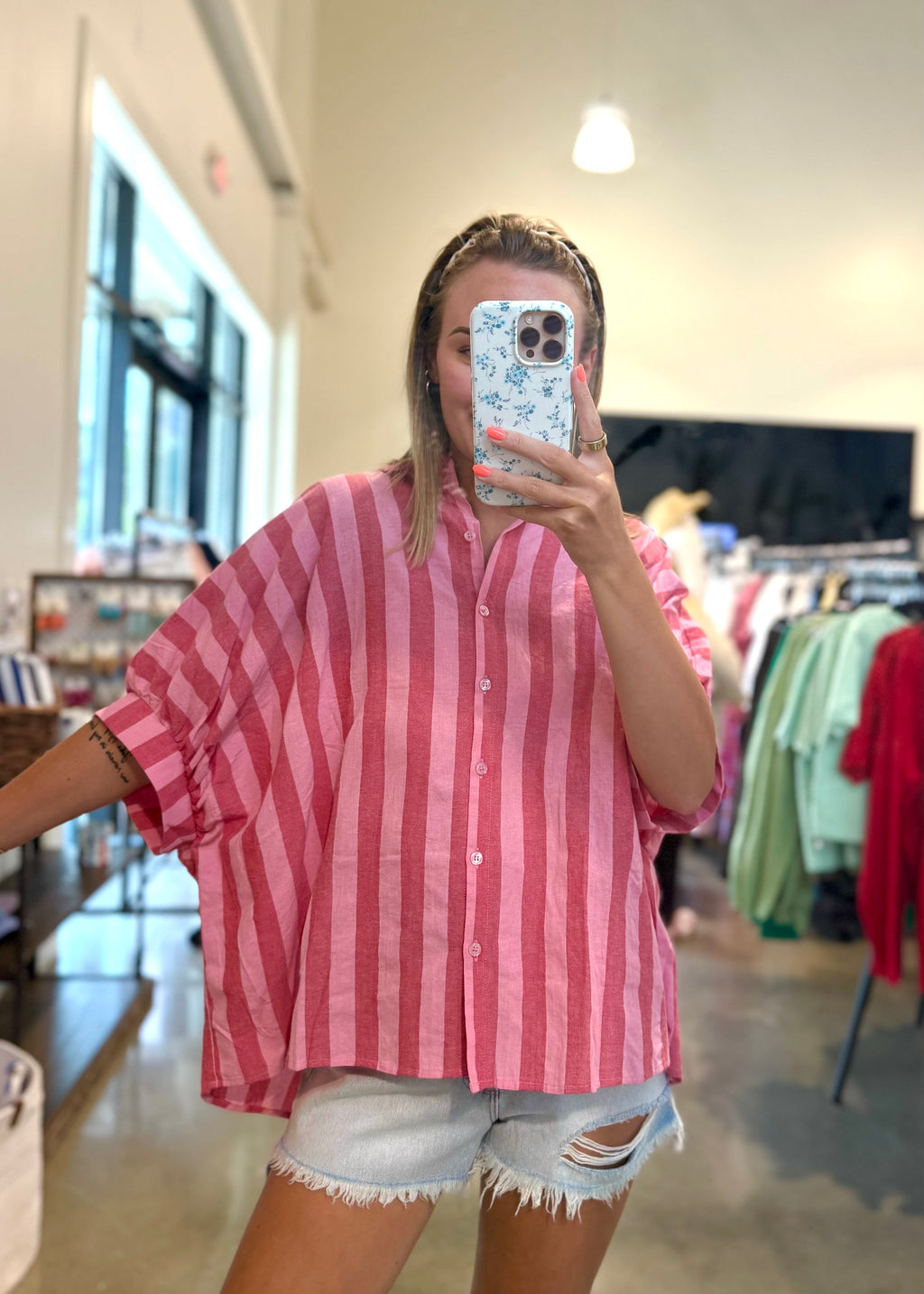 Alexis Striped Oversized Button Down