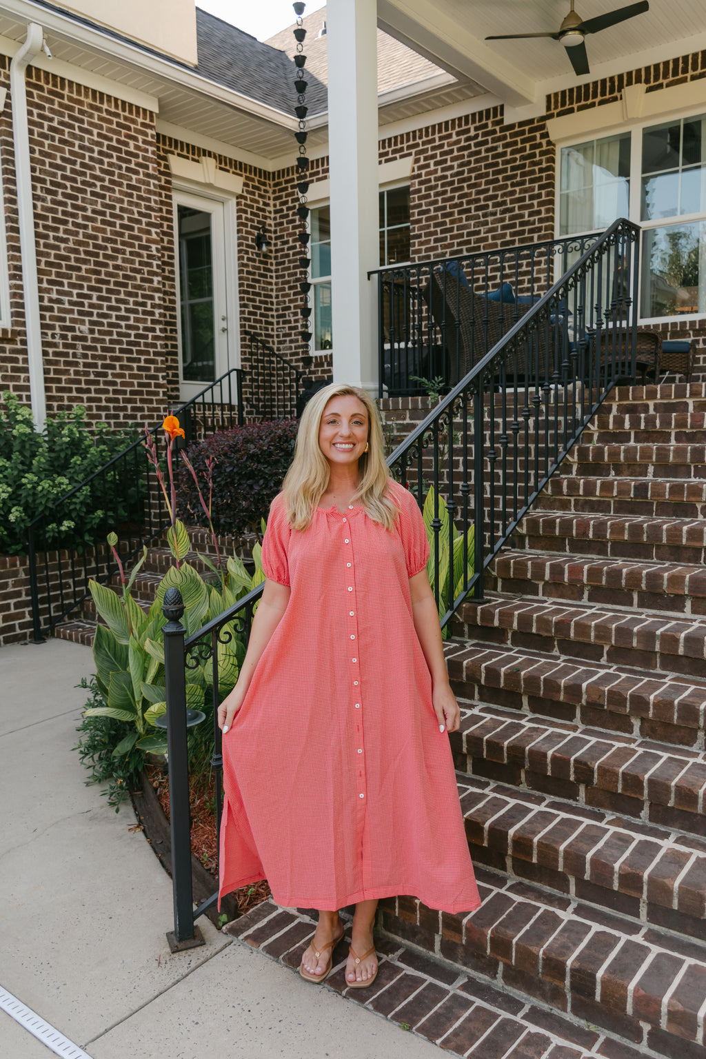 Natalie Gingham Maxi Dress
