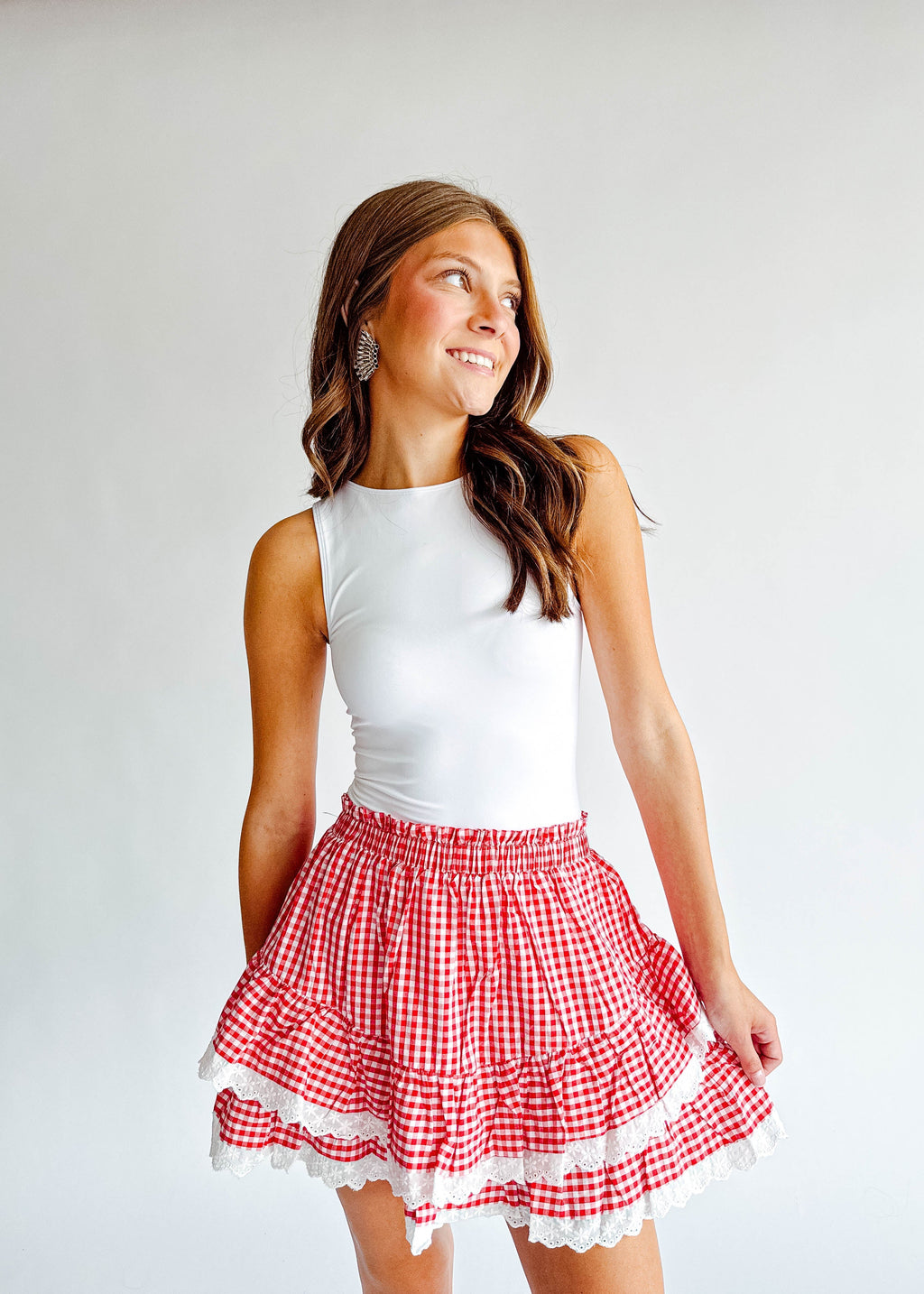 Sophie Gingham Ruffle Skort