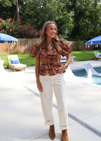 Lillian Zebra Ruffle Top