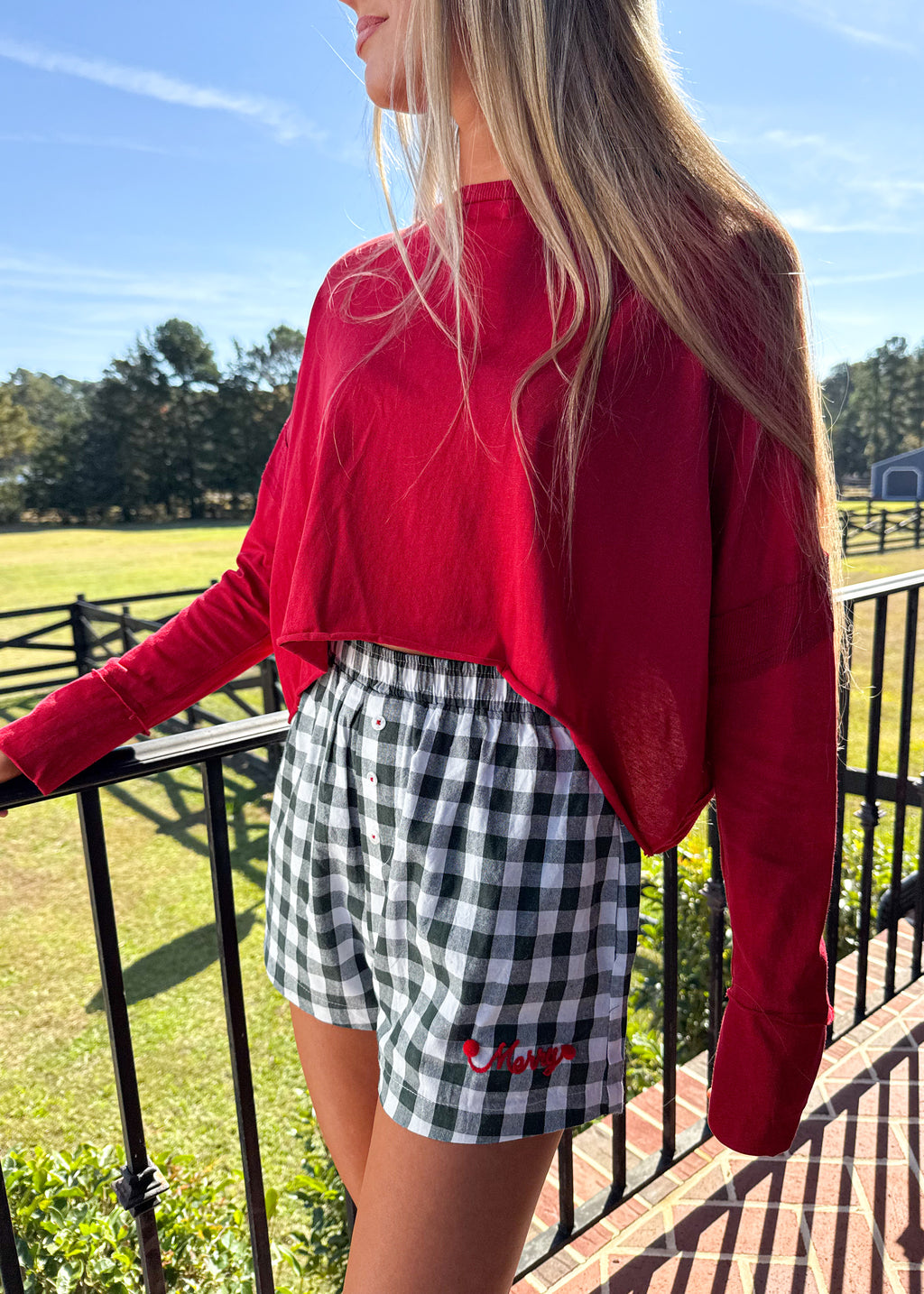 Merry Gingham Boxer Shorts