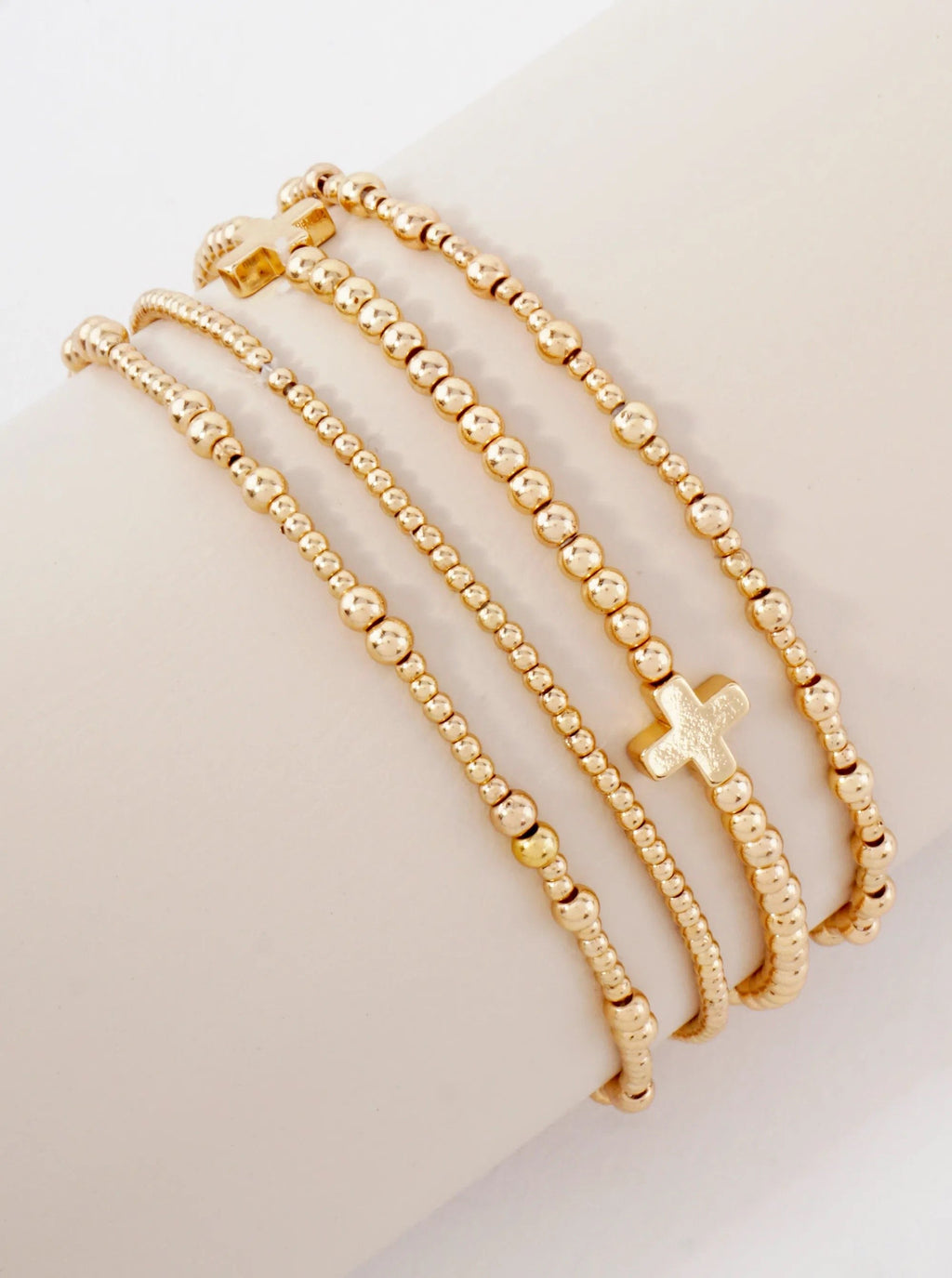 Lena Cross Accents Bracelet Set – 4 Pieces