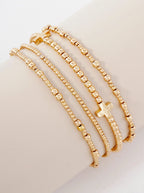 Lena Cross Accents Bracelet Set – 4 Pieces