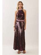 Laney Sequin Contrast Striped Maxi Skirt