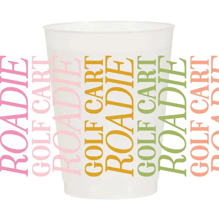 Golf Cart Roadie Words Frosted Cups - Masters | Set of 10