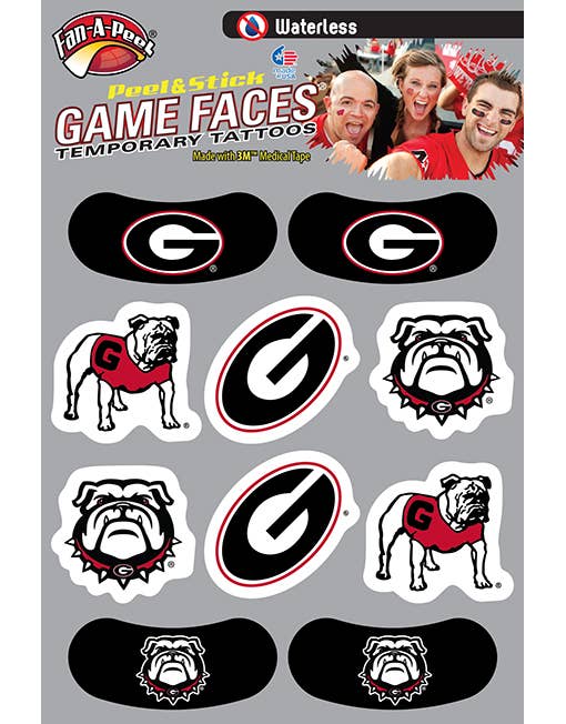 Georgia Game Faces® Temporary Tattoos